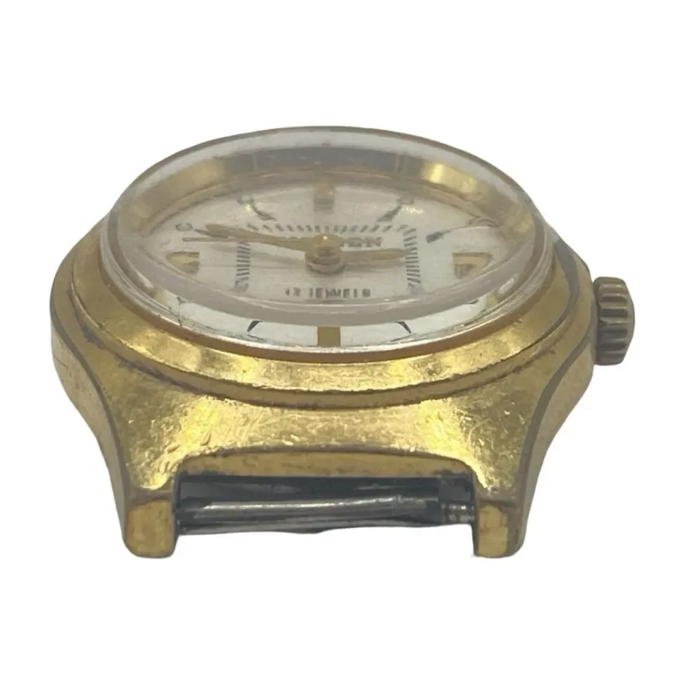 Women's Vintage Citizen Watch White Dial Gold Tone Manual Wind Runs 17J C-23A-CX